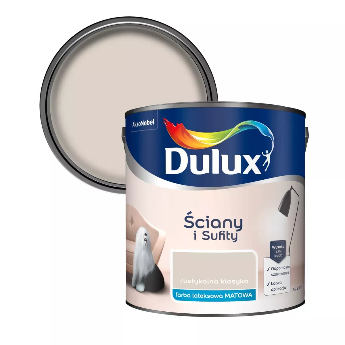 Farba Dulux Ściany i Sufity rustykalna klasyka 2,5 l
